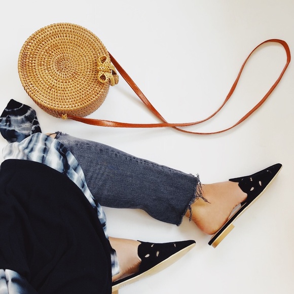 Last 1✨🆕Sabrina Black Faux Suede Flat Mules - Picture 6 of 8